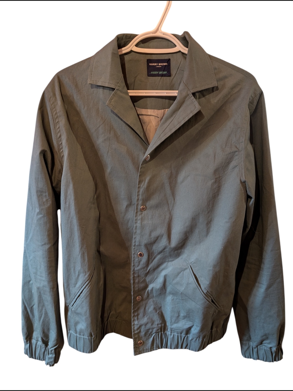 Men’s Olive Green Casual Button Jacket